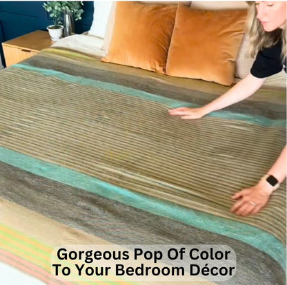 Alpaca Wool Throw Blanket | Super Soft, Lightweight, Breathable and Hypoallergenic | Non-Itchy or