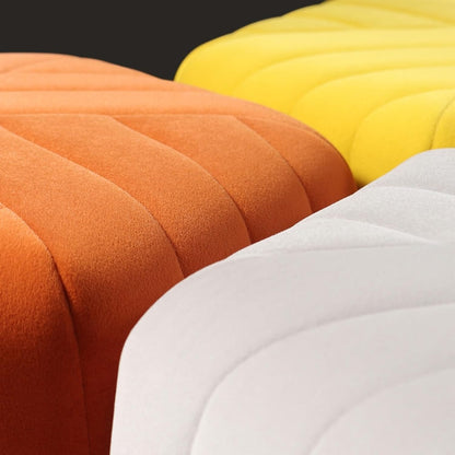homary 18.5" Hexagonal Pouf Ottoman Upholstered, Velvet Footrest Rest Stools Modern Sofa Footrest