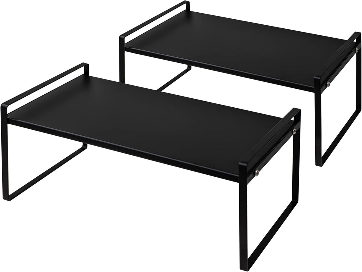 Nxconsu 2Pack Cabinet Shelves Stackable Shelf Organizer Rack Riser for Kitchen Cabinet Pantry