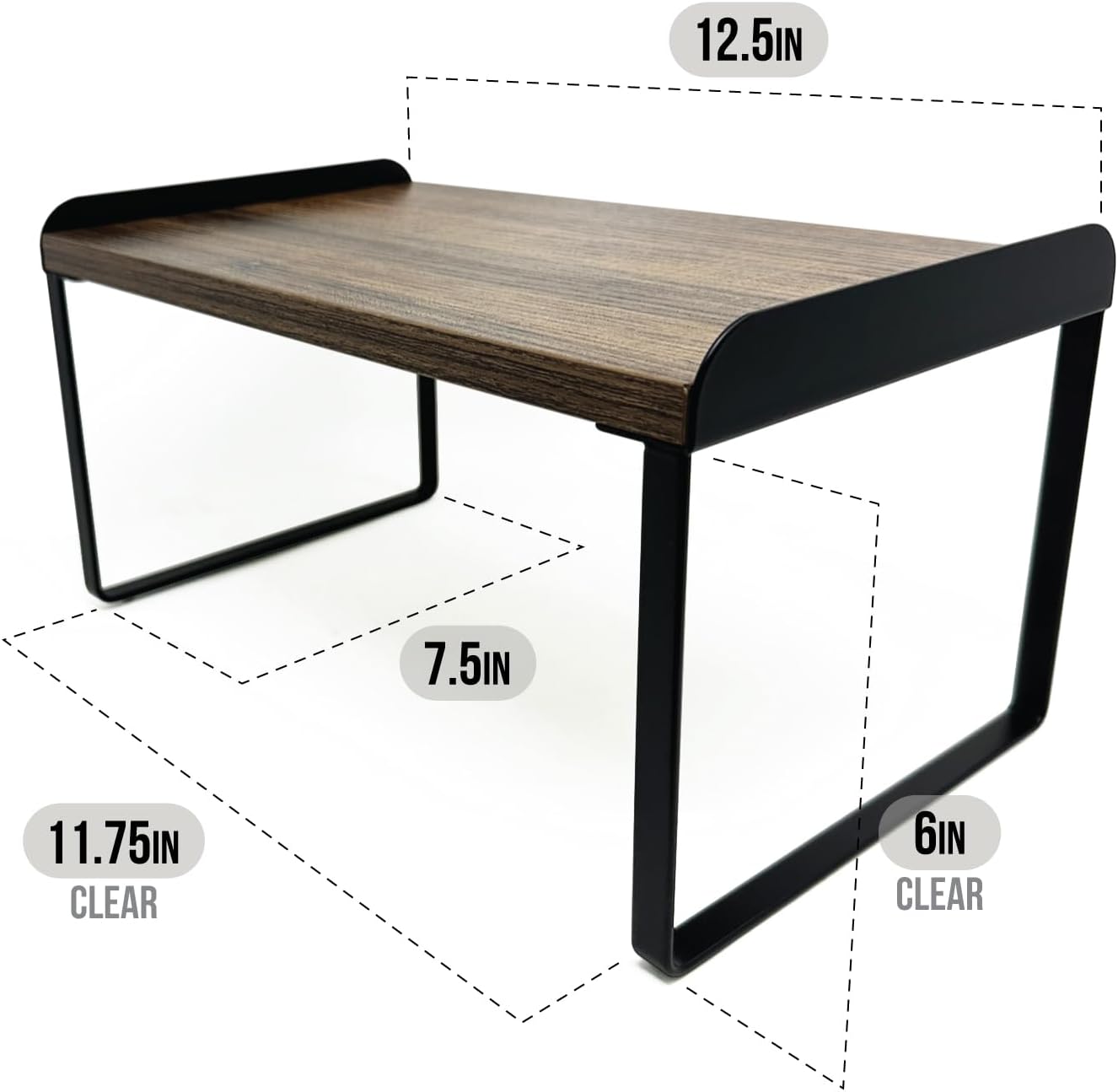 Mitus Shelf Organizer and Storage, Tiered Wood Cabinet Rack for The Kitchen Counter, Bathroom