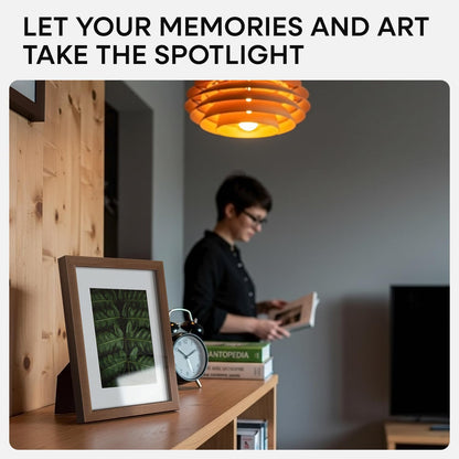 Homeforia A5 Picture Frame Brown, High-End Dark Oak 5.8x8.3 Wood Frame Matted to 4.1x5.8 inch
