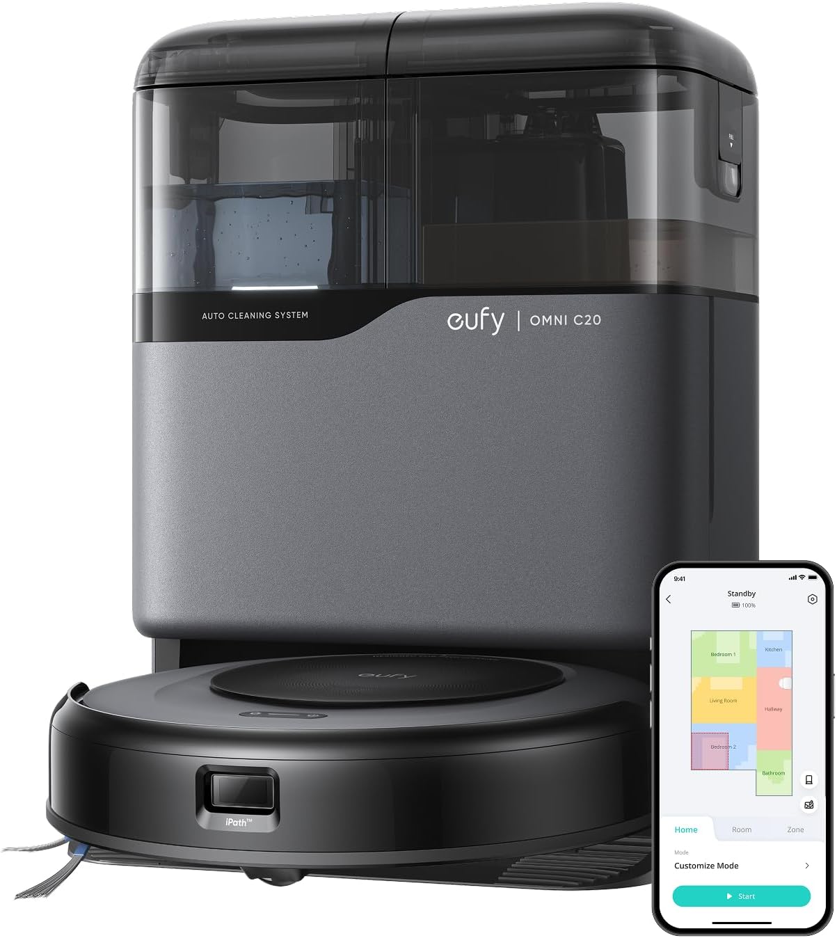 eufy Robot Vacuum Omni C20, Robot Vacuum and Mop Combo, Self Emptying, Auto Mop Washing and Auto