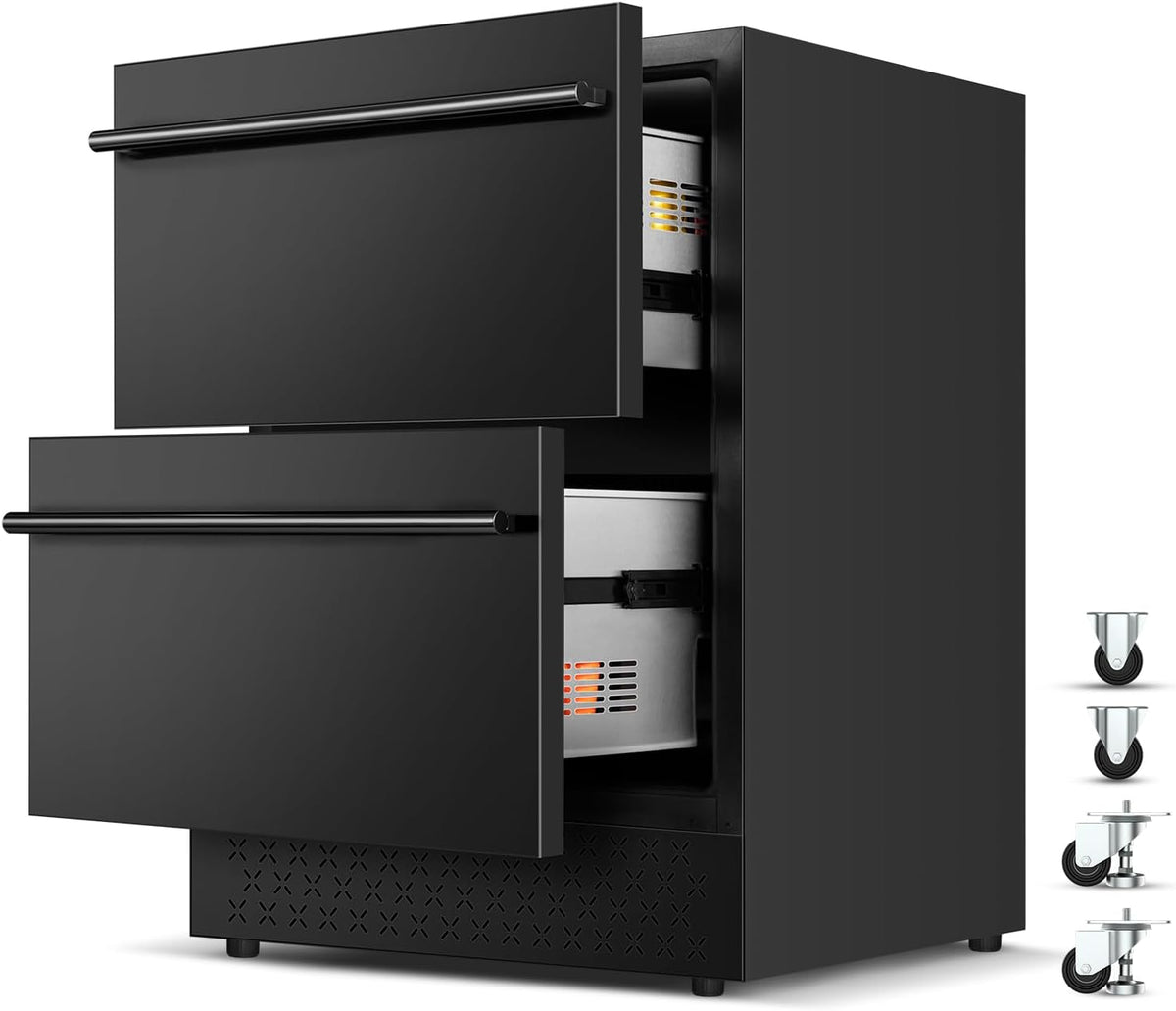 Tylza Under Counter Drawer Fridge 24 Inch, Built-in/Freestanding Beverage Refrigerator for Home and