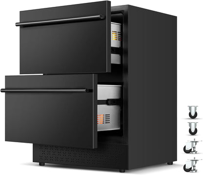 Tylza Under Counter Drawer Fridge 24 Inch, Built-in/Freestanding Beverage Refrigerator for Home and