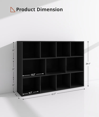 11 Cube Kids Toy Storage Organizer with Kids Shelf, Baby Bookshelf for Nursery, 3-Tier Children