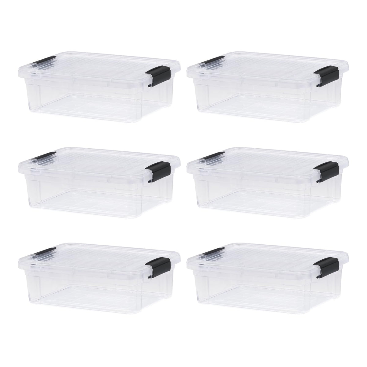 Superio Clear Storage Boxes with Lids, 4.5 Quart Plastic Container Bins for Organizing, Stackable