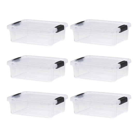 Superio Clear Storage Boxes with Lids, 4.5 Quart Plastic Container Bins for Organizing, Stackable