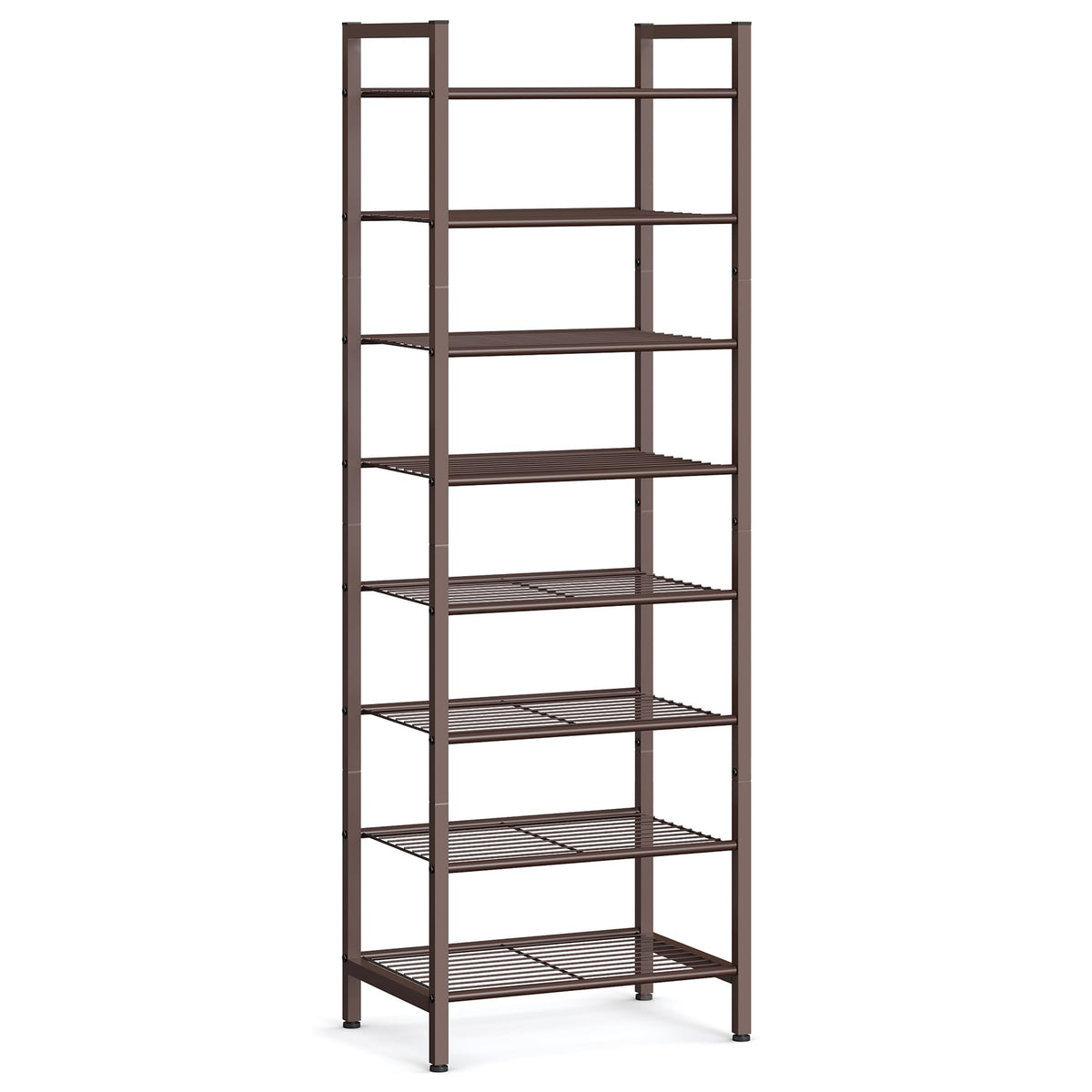 SONGMICS Metal Shoe Rack, Free Standing Shoe Organizer for Entryway Closet Garage Small Spaces