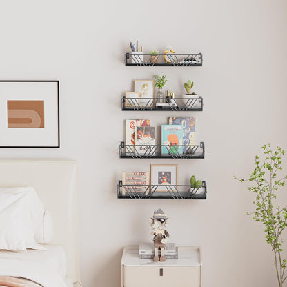 Floating Shelves for Wall Set of 4, Different Sizes Mounted Wood Floating Shelf, Wall Shelves for