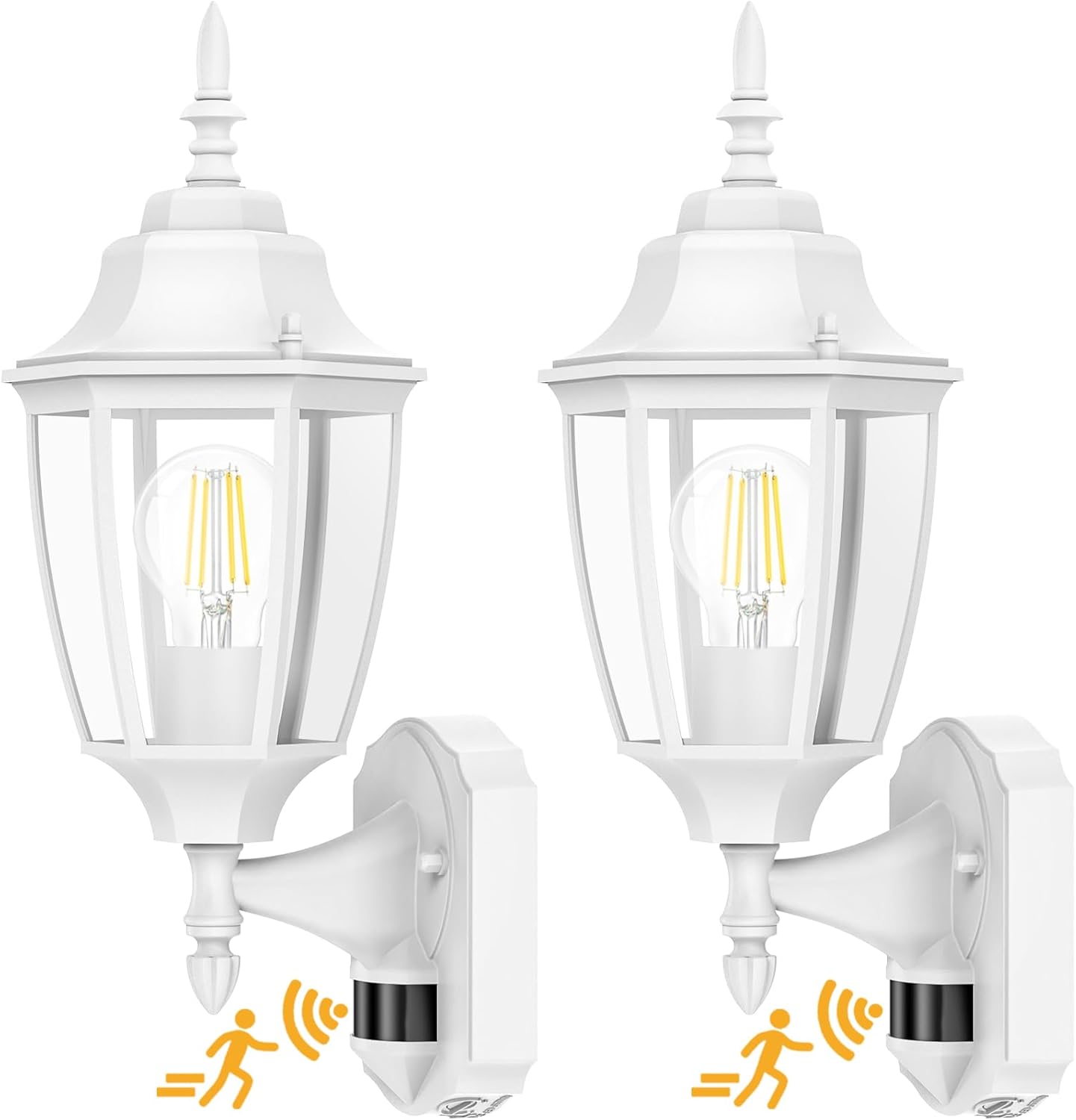 Lamomo Outdoor Wall Sconce, 2 Pack Dusk to Dawn Motion Sensor Light Fixtures, Exterior Aluminum