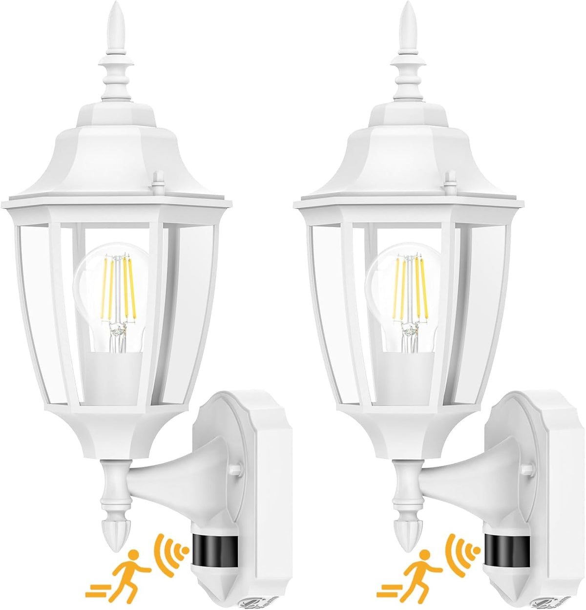 Lamomo Outdoor Wall Sconce, 2 Pack Dusk to Dawn Motion Sensor Light Fixtures, Exterior Aluminum