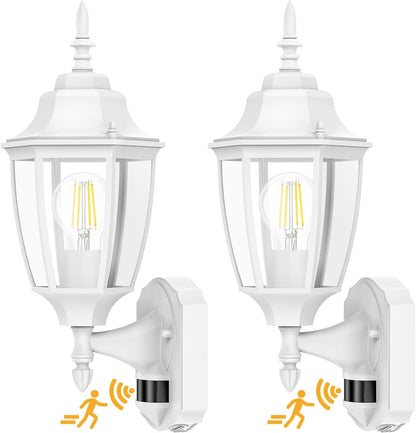Lamomo Outdoor Wall Sconce, 2 Pack Dusk to Dawn Motion Sensor Light Fixtures, Exterior Aluminum