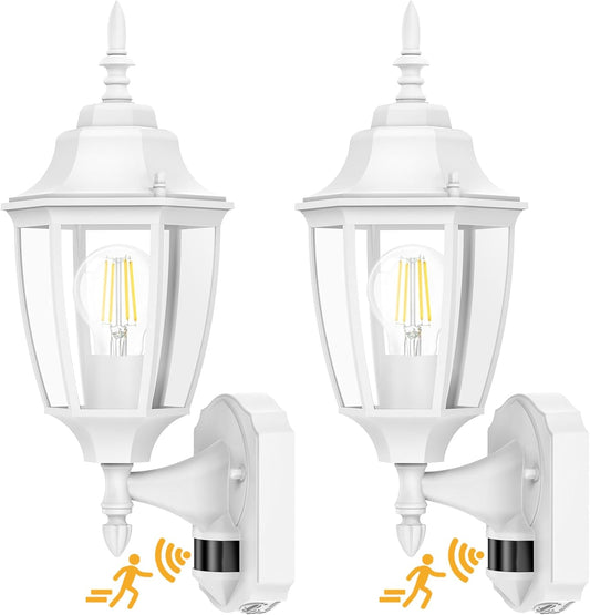 Lamomo Outdoor Wall Sconce, 2 Pack Dusk to Dawn Motion Sensor Light Fixtures, Exterior Aluminum