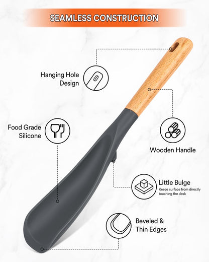 Cooking Spoon for Nonstick Cookwares, Great for Cooking and Serving Sturdy BPA-Free Matte Silicone