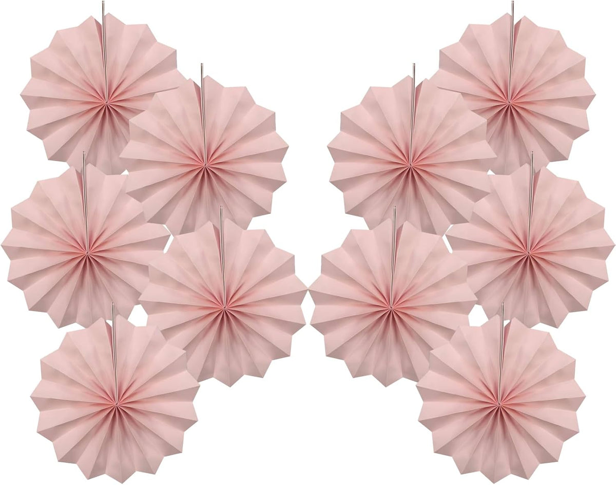 Pink Birthday Decorations,DIY Pink Paper Fans Hanging Decoration ,Party Supplies Party Fans 8in