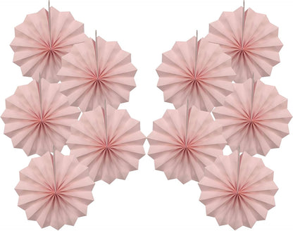 Pink Birthday Decorations,DIY Pink Paper Fans Hanging Decoration ,Party Supplies Party Fans 8in