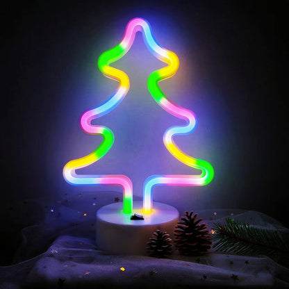 Christmas Tree Neon Light Signs for Bedroom Bedside Dorm Wall Decor,Neon Light up Christmas Decor