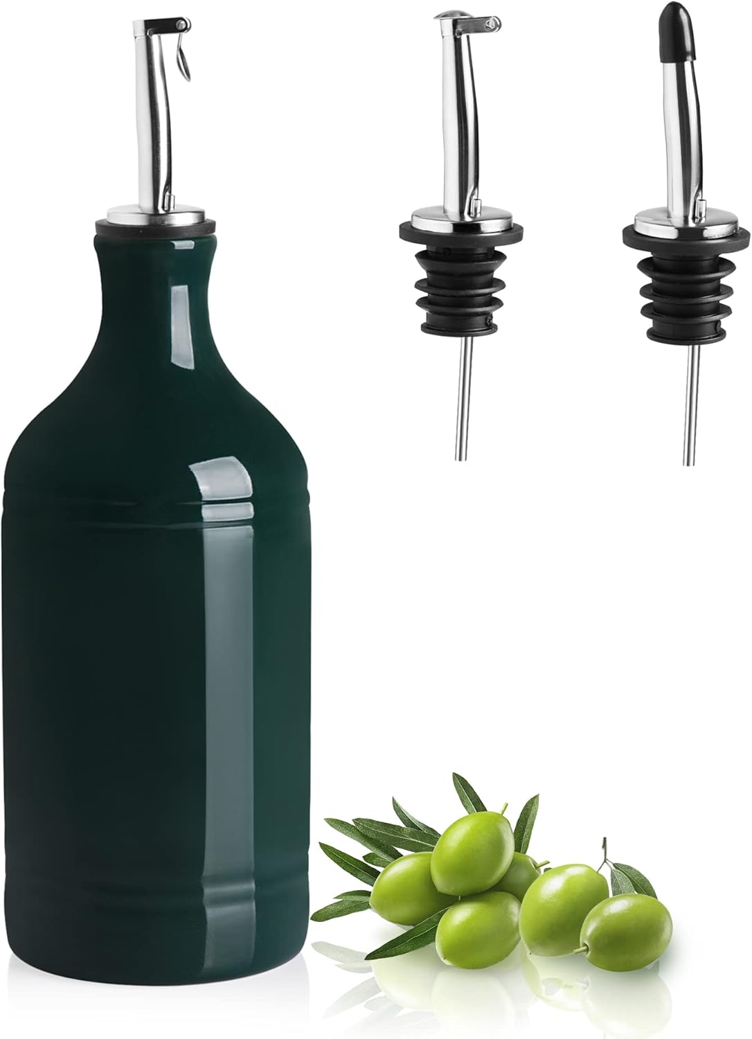 Sweejar Ceramic Olive Oil Dispenser Bottle, Opaque Oil Cruet Protects Oil, Suitable for Storage