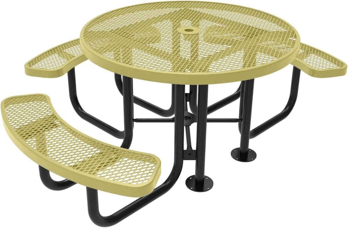 Coated Outdoor Furniture Heavy-Duty Portable ADA-Compliant Outdoor Picnic Table with Umbrella Hole