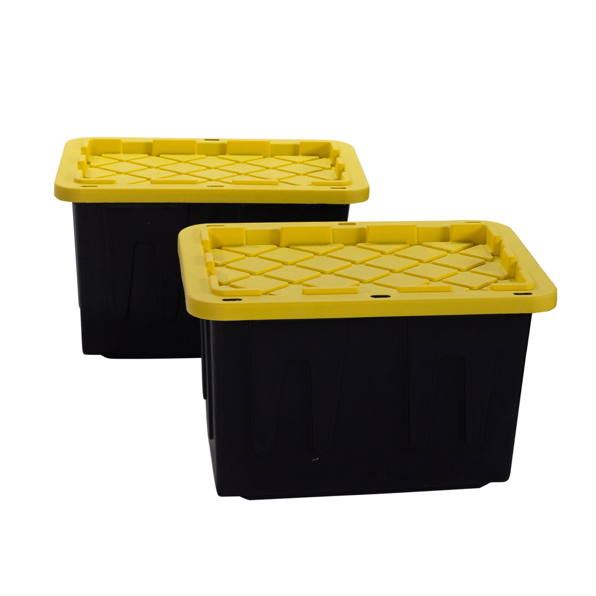 Plastic 23-Gallon Storage Tote with Lockable Lid, Stackable Tough Regular-Duty Bin for Garage