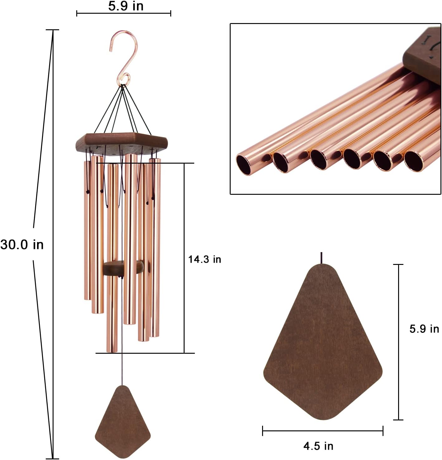 Memorial Wind Chimes for Outside, Wind Chime Outdoor Deep Tone, Sympathy Wind-Chime Personalized