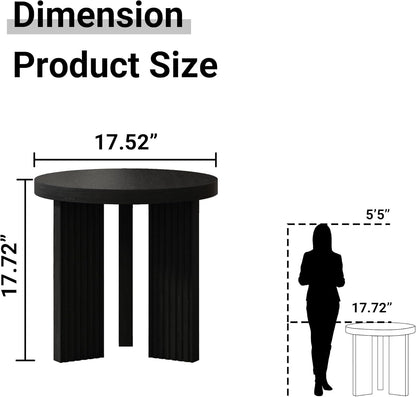 Small Round Side Table, 17.52" Coffee Table with Smooth Thick Mesa, Circle End Table with X Shaped