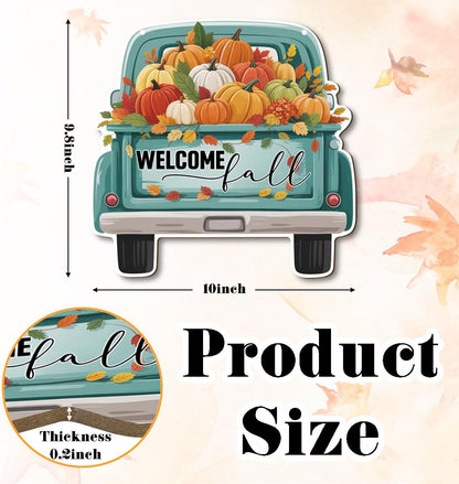 Welcome Fall Wood Hanging Truck Decoration, Autumn Wooden Signs, Rustic Thanksgiving Decoration
