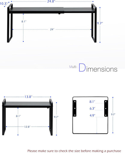 Nxconsu Cabinet Shelf Expandable Height Adjustable Organizer Riser for Kitchen Cabinet Pantry