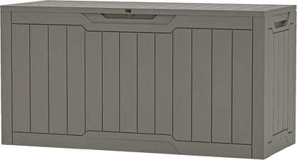 YITAHOME 80 Gallon Resin Deck Box, Outdoor Lockable Storage Box for Patio Furniture, Waterproof