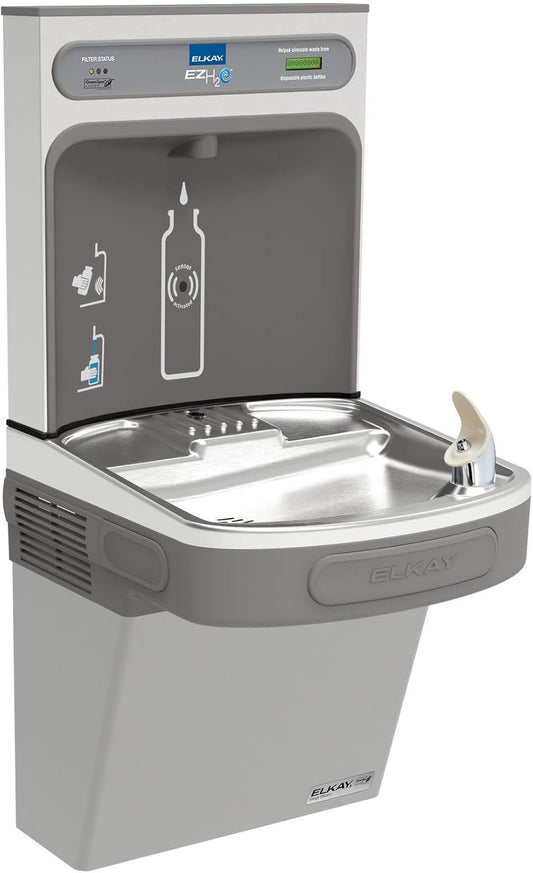 Elkay LZSG8WSK EZH2O Wall Mounted Drinking Fountain and Hands Free Bottle Filling Station with