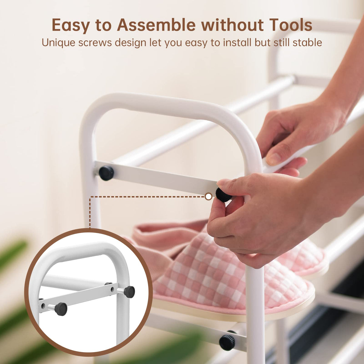 Gonfoam Expandable 4-Tier Shoe Rack for Closet and Entryway, White