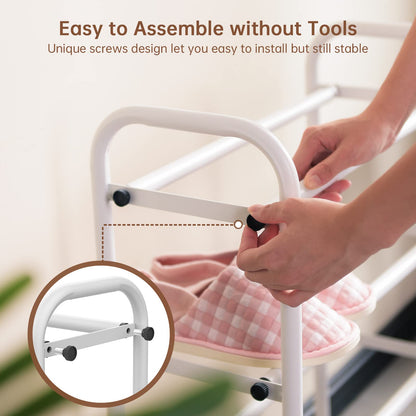 Gonfoam Expandable 4-Tier Shoe Rack for Closet and Entryway, White