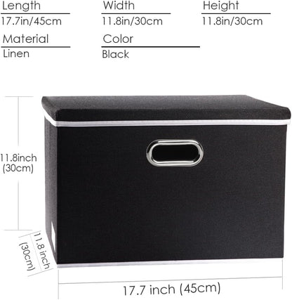 PRANDOM Large Foldable Storage Boxes with Lids [5-Pack] Organizer Containers Baskets Cube with