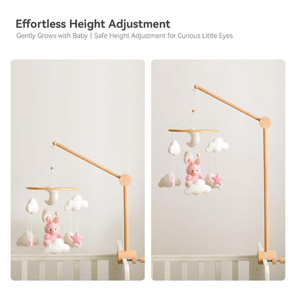 HI BABY MONMENT Crib Mobile Arm - Baby Mobile Hanger with 360° Vertical Adjustment, Stabilizing