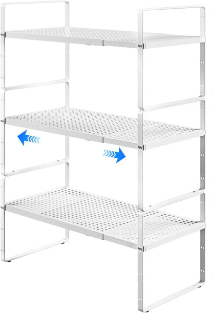 Expandable Cabinet Shelf Organizers, Kitchen Small Stand Rack Organization for Countertop Cupborad