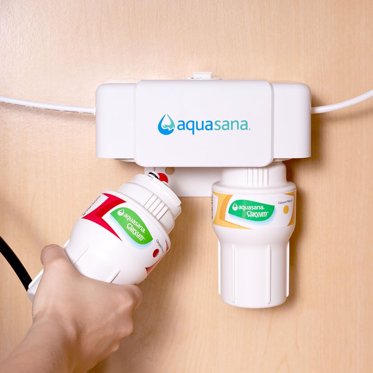 Aquasana Replacement Filter Cartridges for 2-Stage Under Sink Water Filtration System - Filters 99%