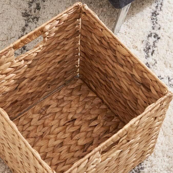 10.5 x 10.5 Storage Cubes – Water Hyacinth Wicker Baskets for Organizing, Wicker Storage Cubes