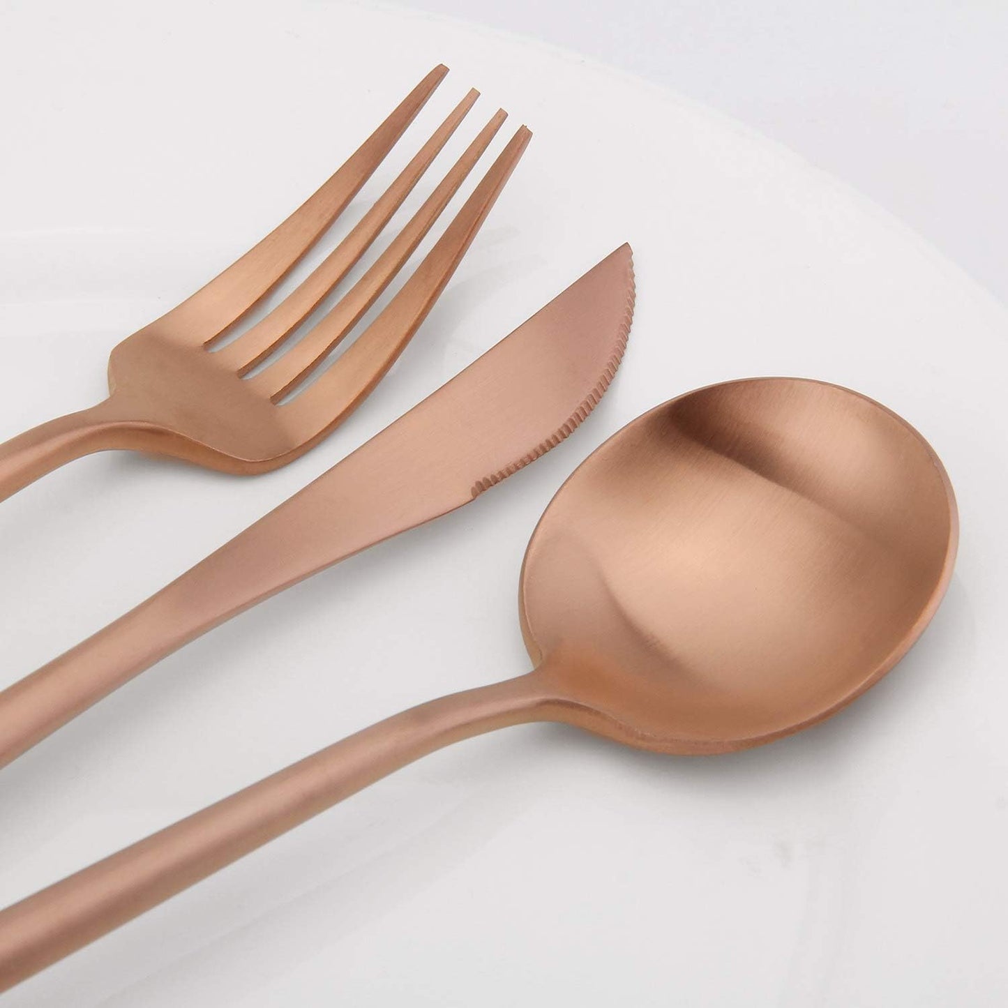 Matte Rosegold Silverware Set, Vanys 20 Piece Stainless Steel Cutlery Flatware Set, Kitchen Utensil