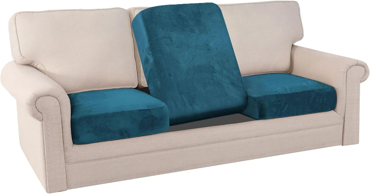 PrinceDeco Stretch Sofa Cushion Covers for Couches and Sofas,Soft Velvet Couch Seat Covers, Sofa