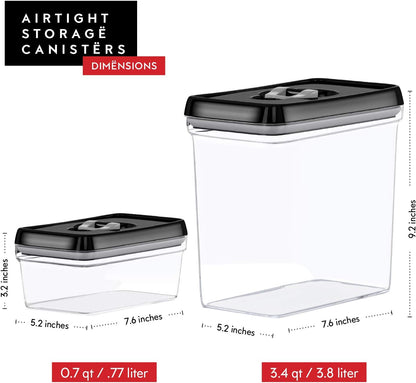 DWËLLZA KITCHEN Large Airtight Food Storage Containers - Clear Plastic Bulk Food Pantry & Kitchen