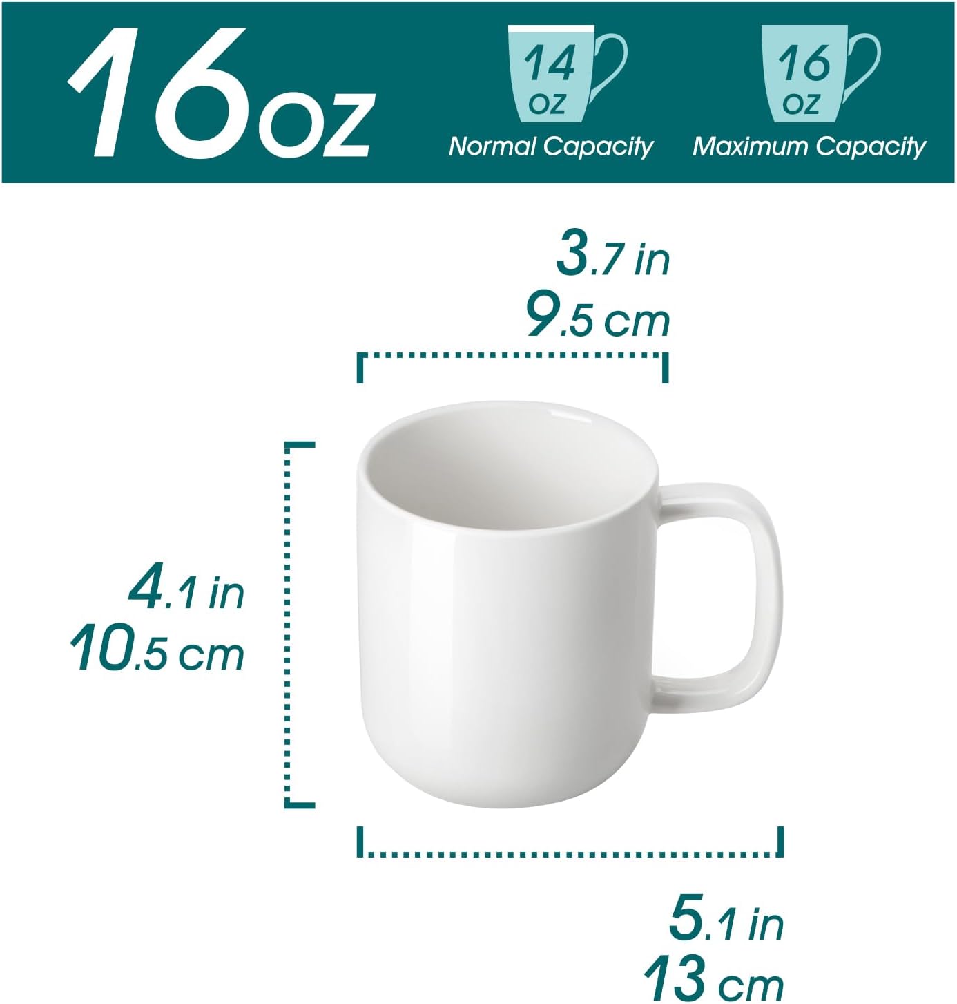 vancasso Porcelain Coffee Mugs Set, 16 oz Ceramic Coffee Cups for Americano Hot Tea Iced Coffee