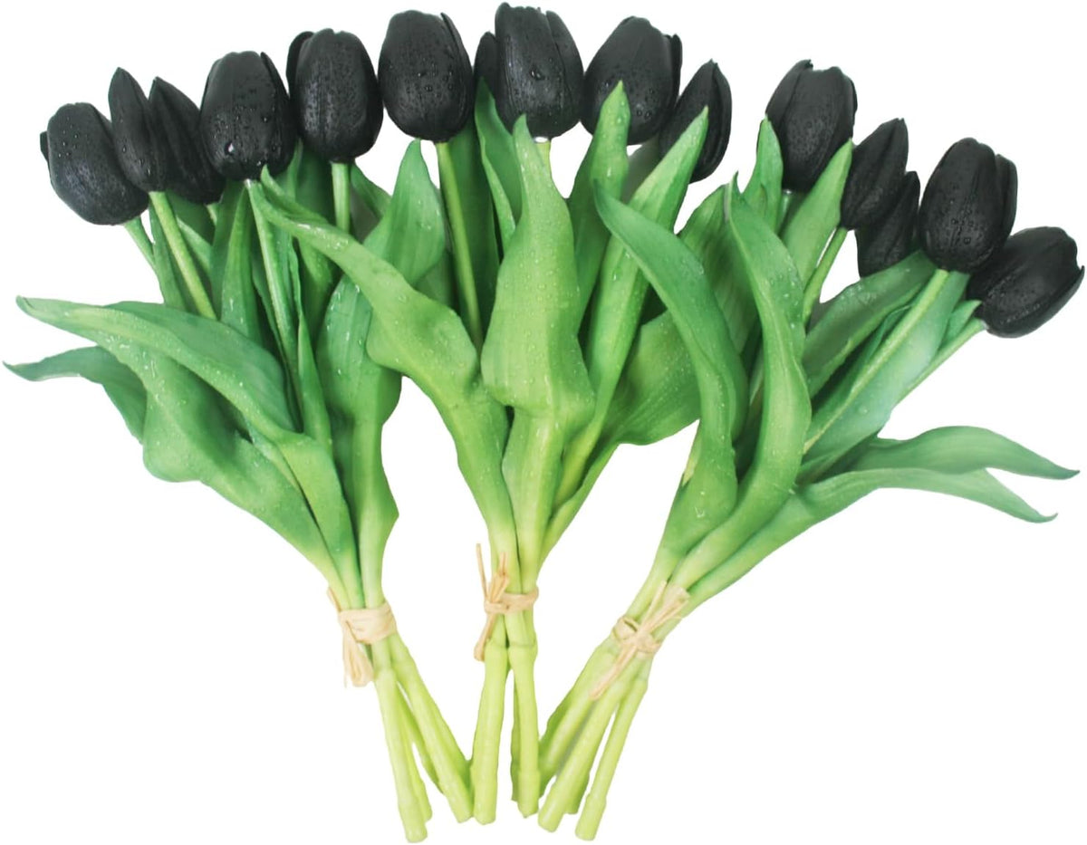 15pcs Artificial Tulips Flowers, Fake Tulips Real Touch, Faux Latex Tulips Bouquets, for Party
