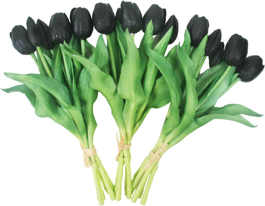 15pcs Artificial Tulips Flowers, Fake Tulips Real Touch, Faux Latex Tulips Bouquets, for Party