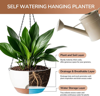 12 Inch Hanging Baskets for Plants Outdoor, Hanging Planters for Indoor Outdoor Plants, Hanging