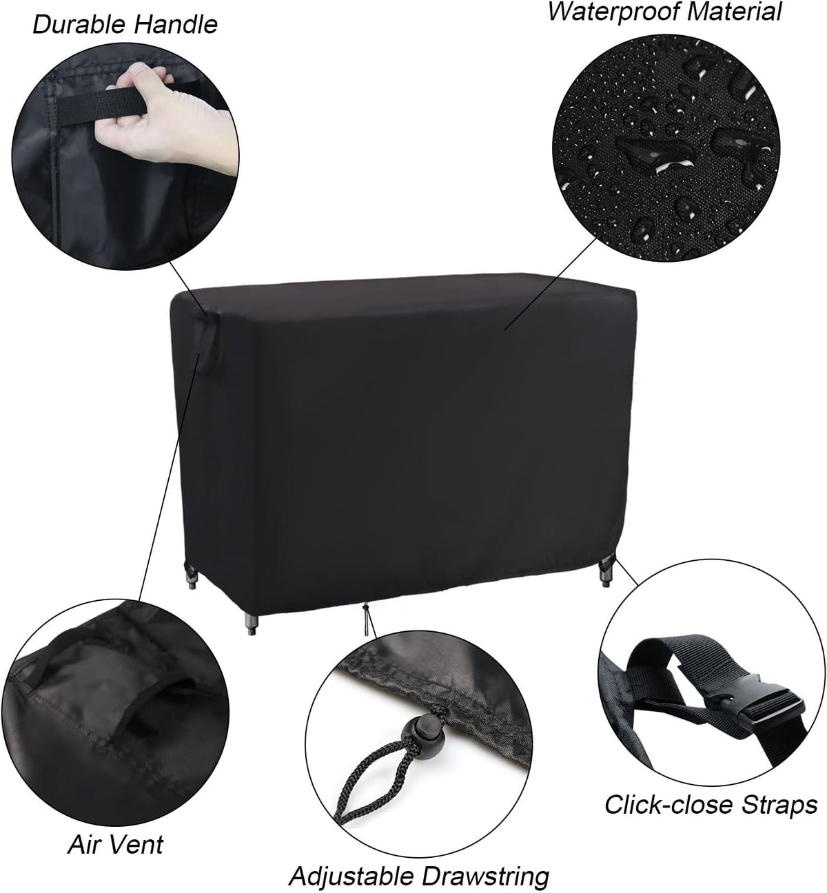 Kingling Outdoor Table Cover 42 Inch, Waterproof Prep Table Covers Bar Table Protection Cover for