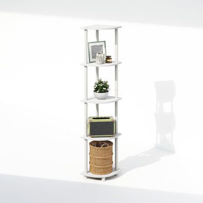 Furinno Turn-N-Tube Toolless Assembly 5-Tier Storage Shelves, White