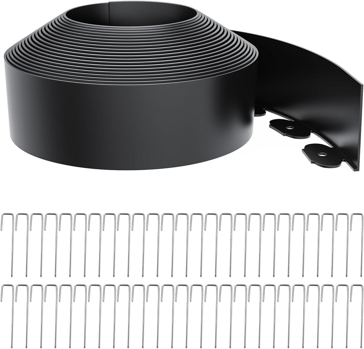 Landscape Edging 4 Inch Tall 40FT with 50Pcs Metal Spikes, Plastic Garden Edging Border Landscape