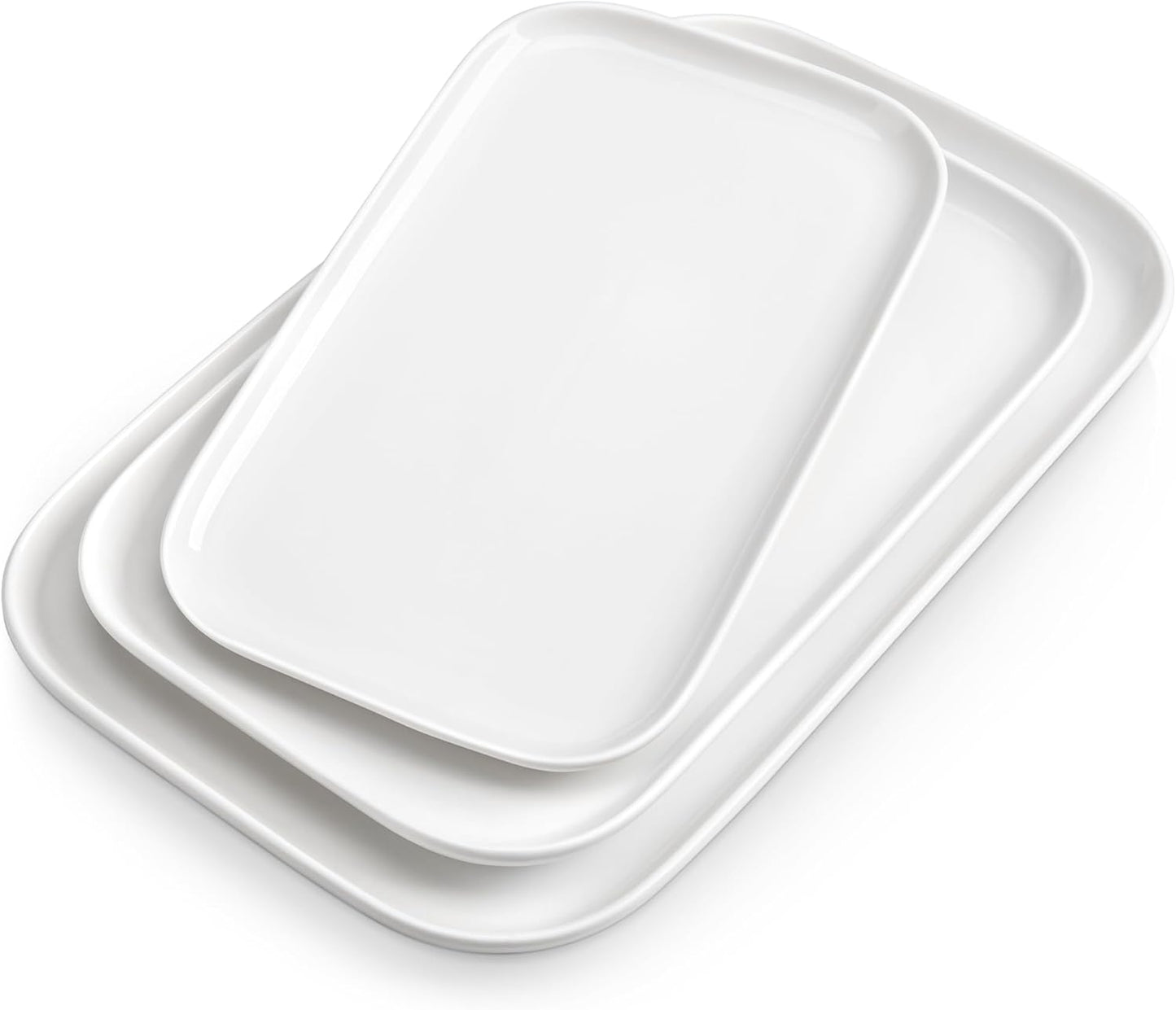 vancasso Stern Serving Platters Set of 3, 11/13/ 15 Inches Rectangular Ceramic Serving Plates