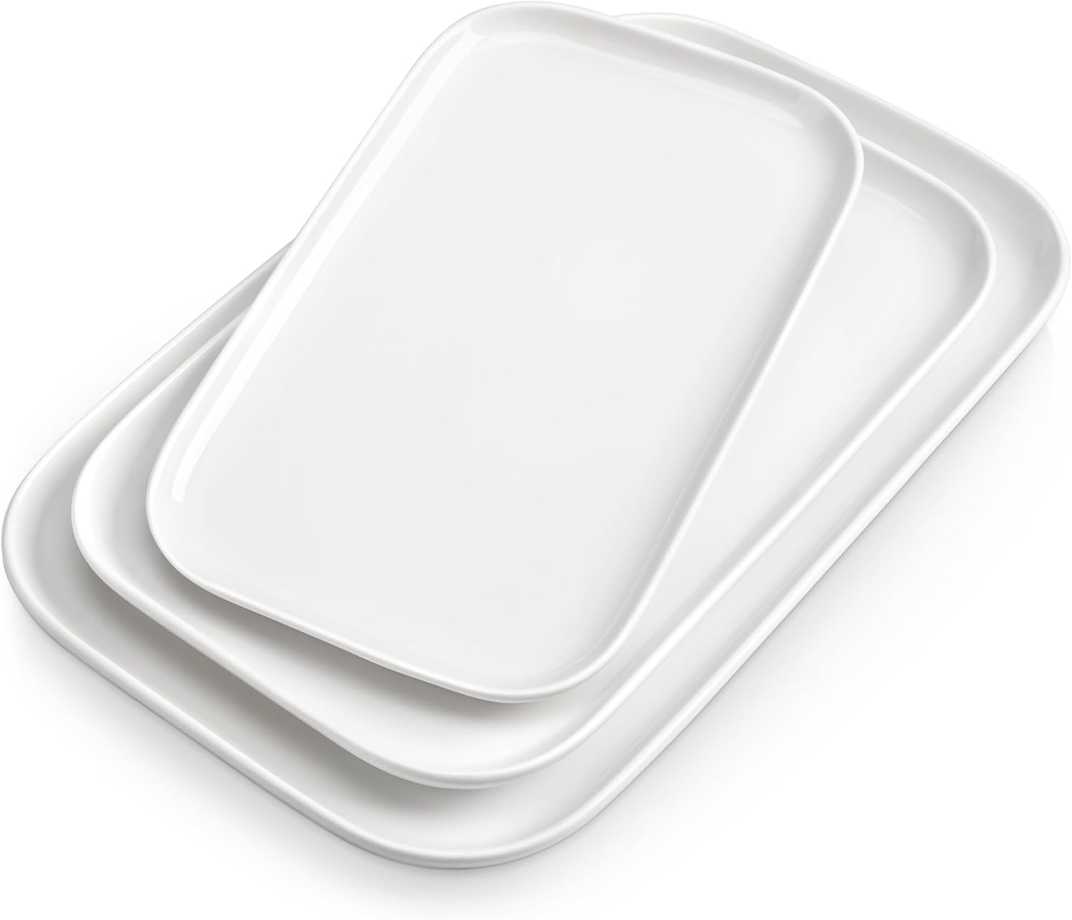vancasso Stern Serving Platters Set of 3, 11/13/ 15 Inches Rectangular Ceramic Serving Plates