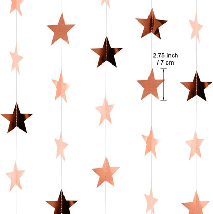 Patelai Glitter Star Garland Banner Decor 130 Feet Star Hanging Bunting Banner Twinkle Backdrop for